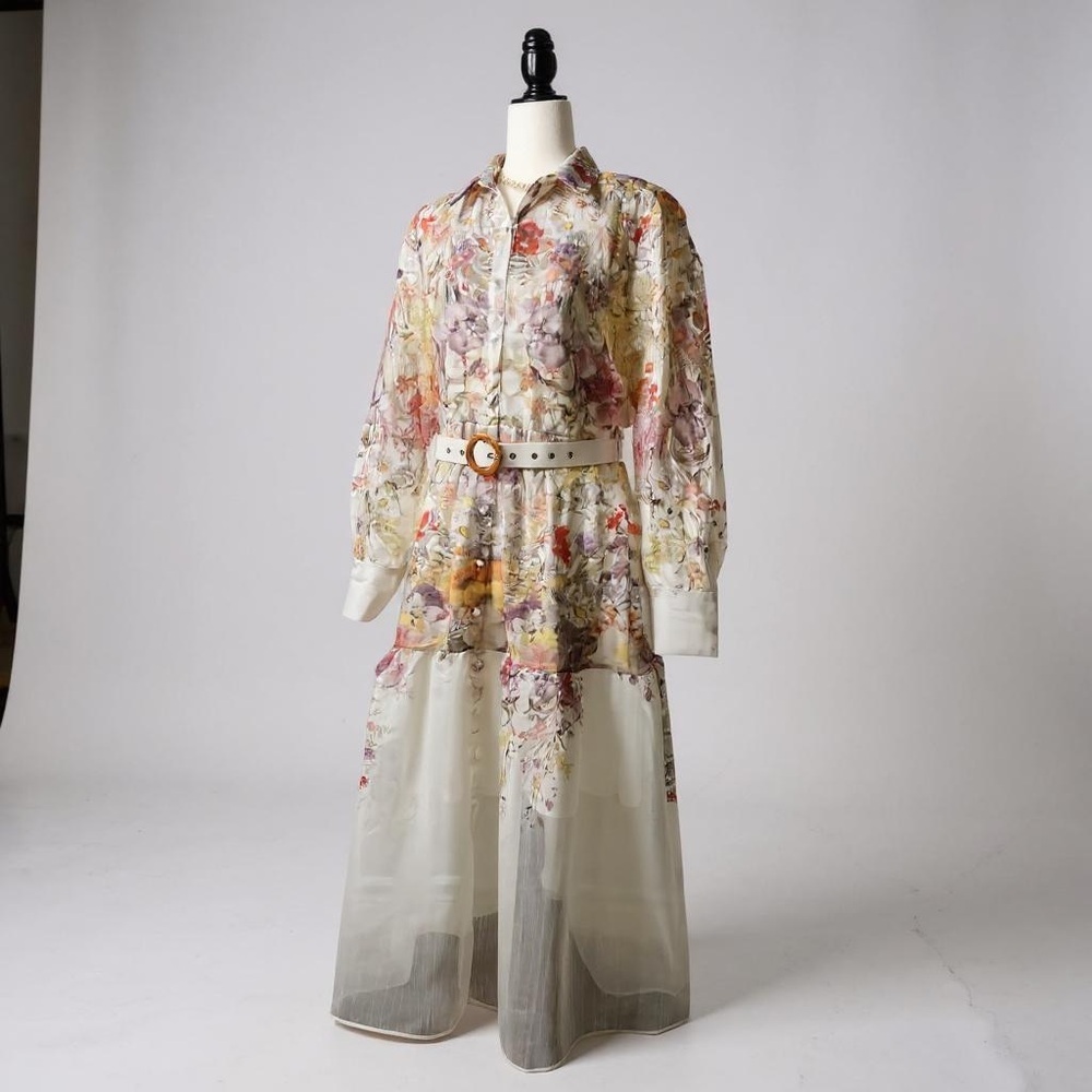 ✨HOST PICK ✨ Floral Sheer Maxi Dress with Belt - Picture 2 of 6